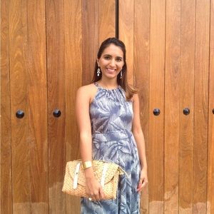 Gray & white dress
